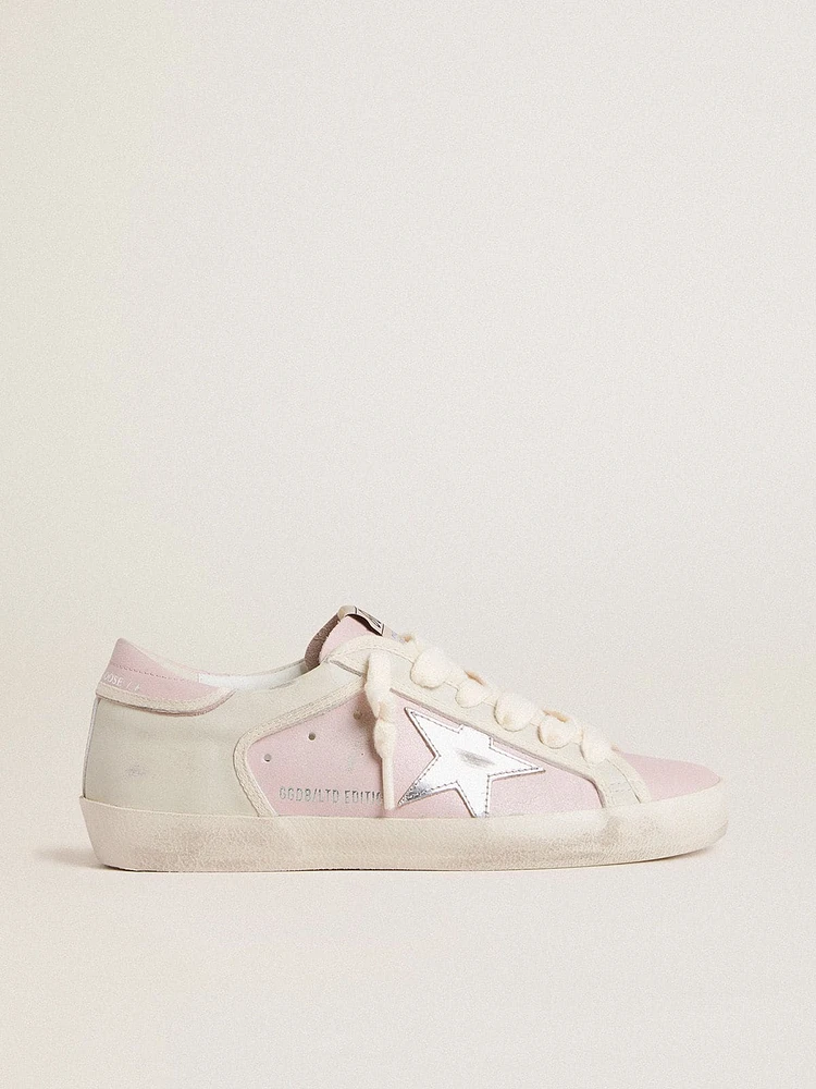Super-Star LTD pink leather with silver foiled star and heel tab