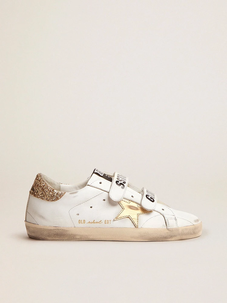 Women's Old School with gold star laminated leather
