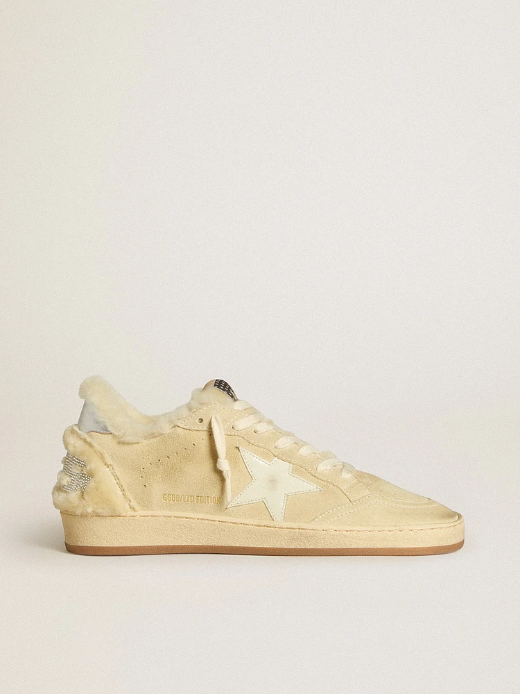 Women's Ball star LTD suede and shearling with white patent leather