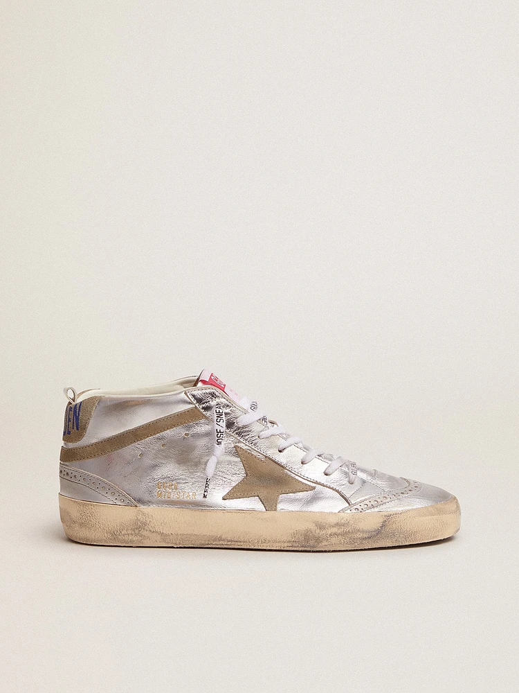 Women's Mid star silver laminated leather with dove gray