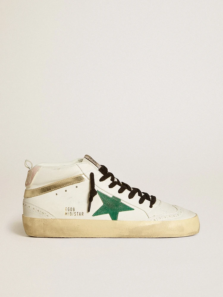 Women's Bio-based Mid star with green suede and pink heel tab