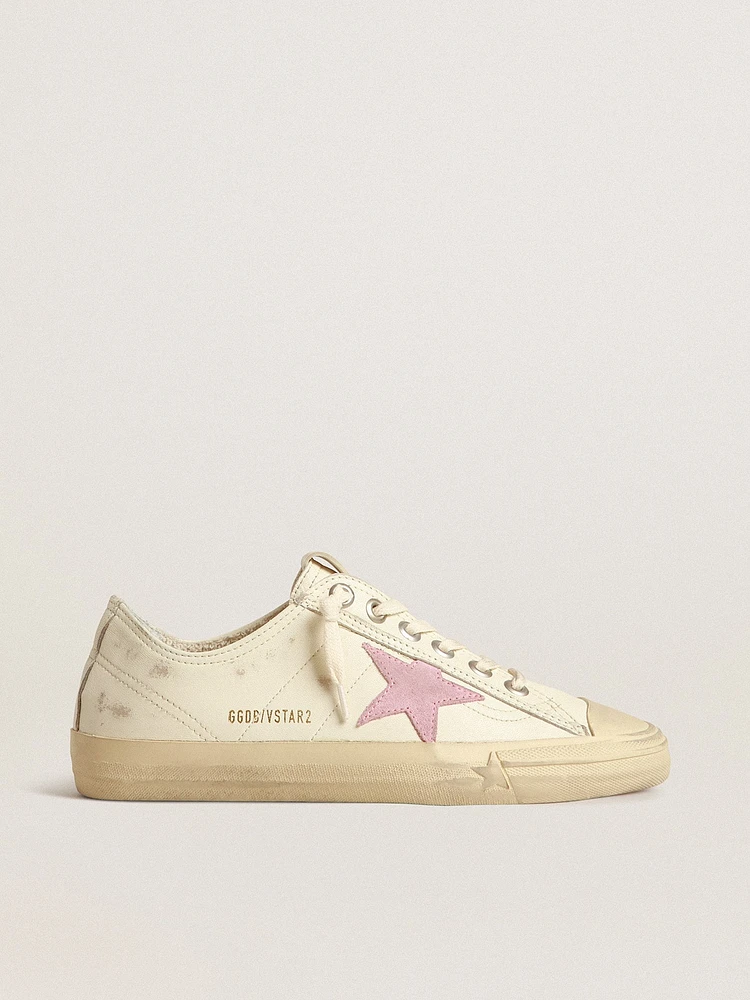 V-Star beige nappa leather with old-rose suede star