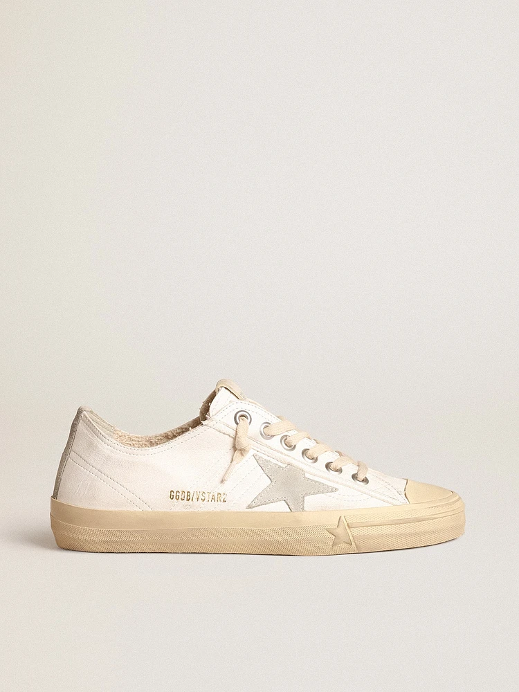 V-Star nappa leather with ice-gray suede star and heel tab