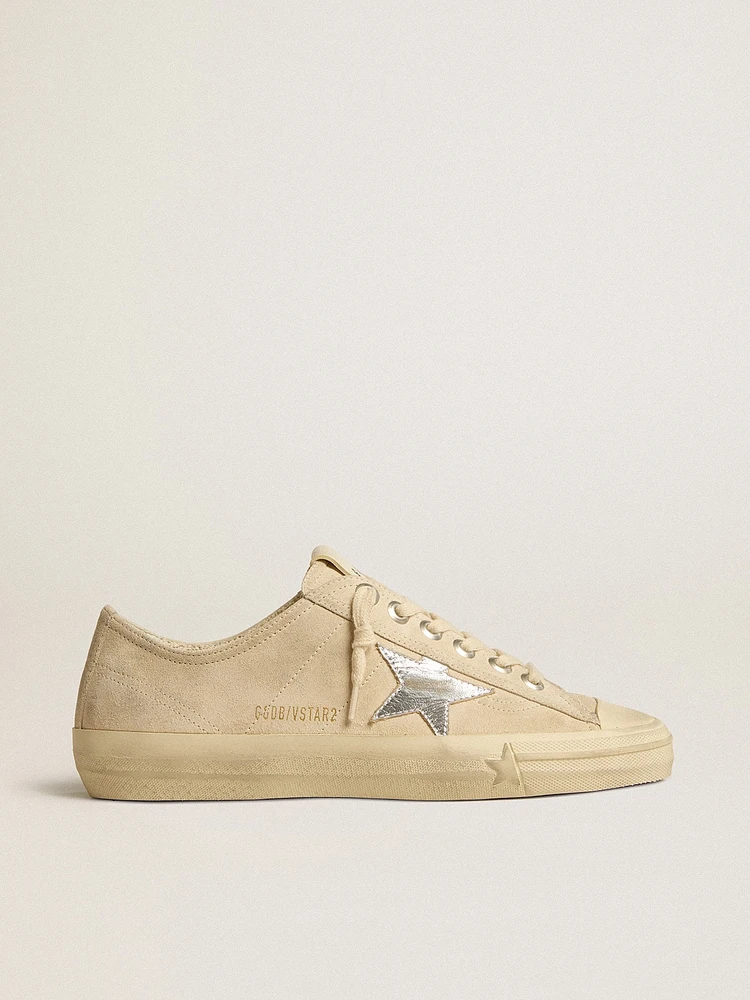 Women’s V-Star pearl suede with silver metallic leather star