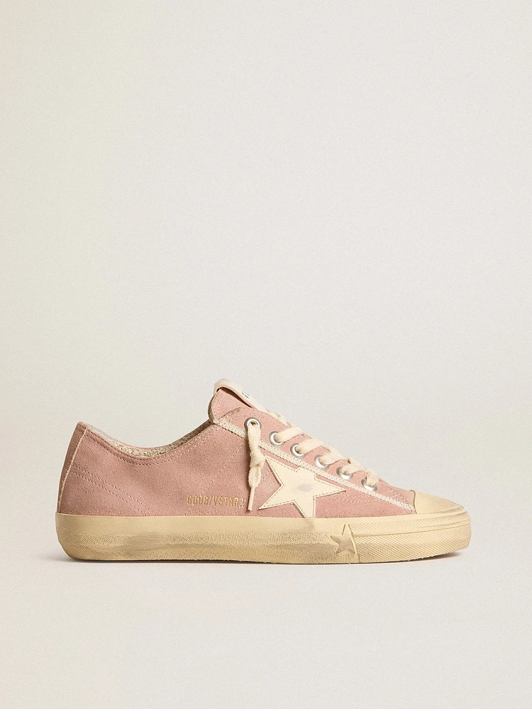 Women's V-Star pink suede with cream leather star