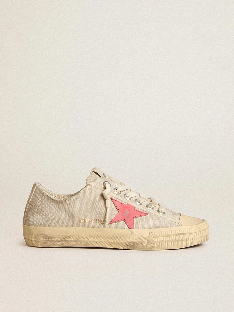 Women's V-Star light gray canvas with a red leather star