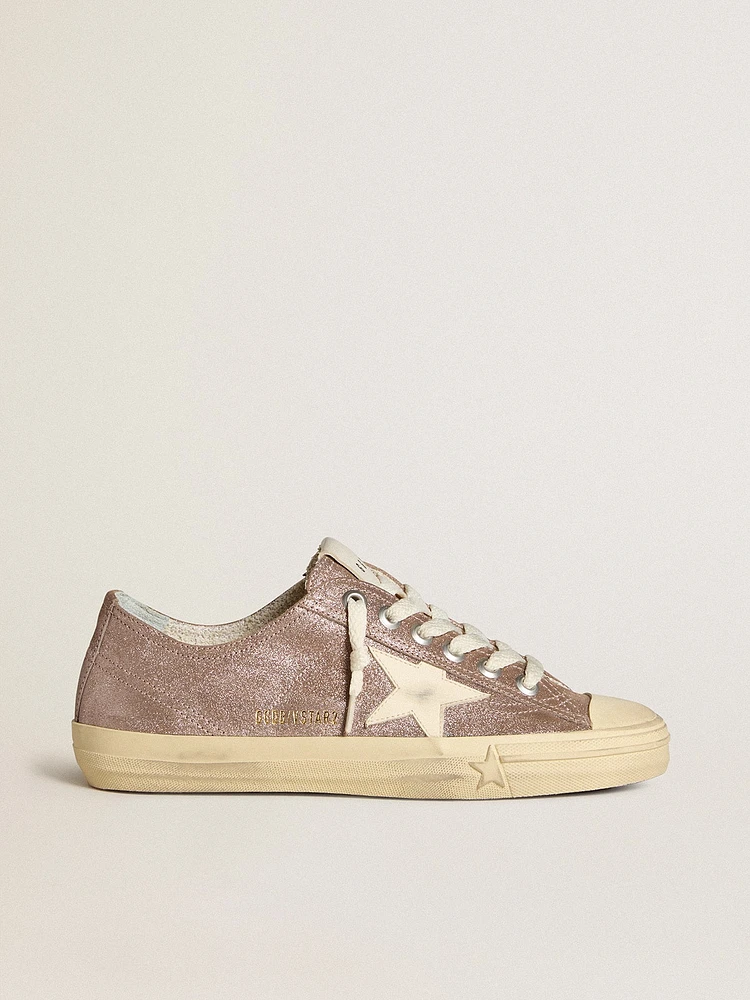 Women's V-Star light brown metallic suede with cream leather star