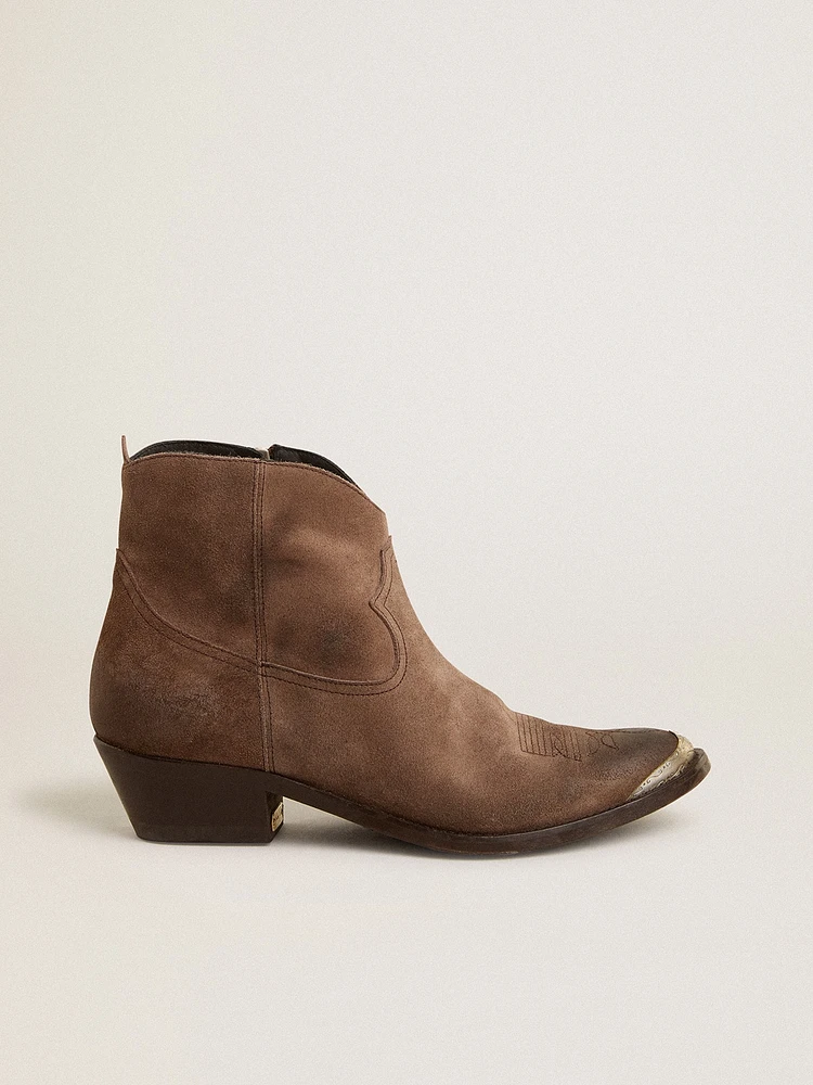 Young ankle boots dark brown suede