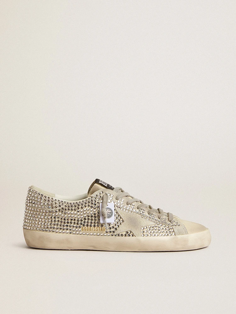 Super-Star nubuck with Swarovski crystals and ice-gray suede star