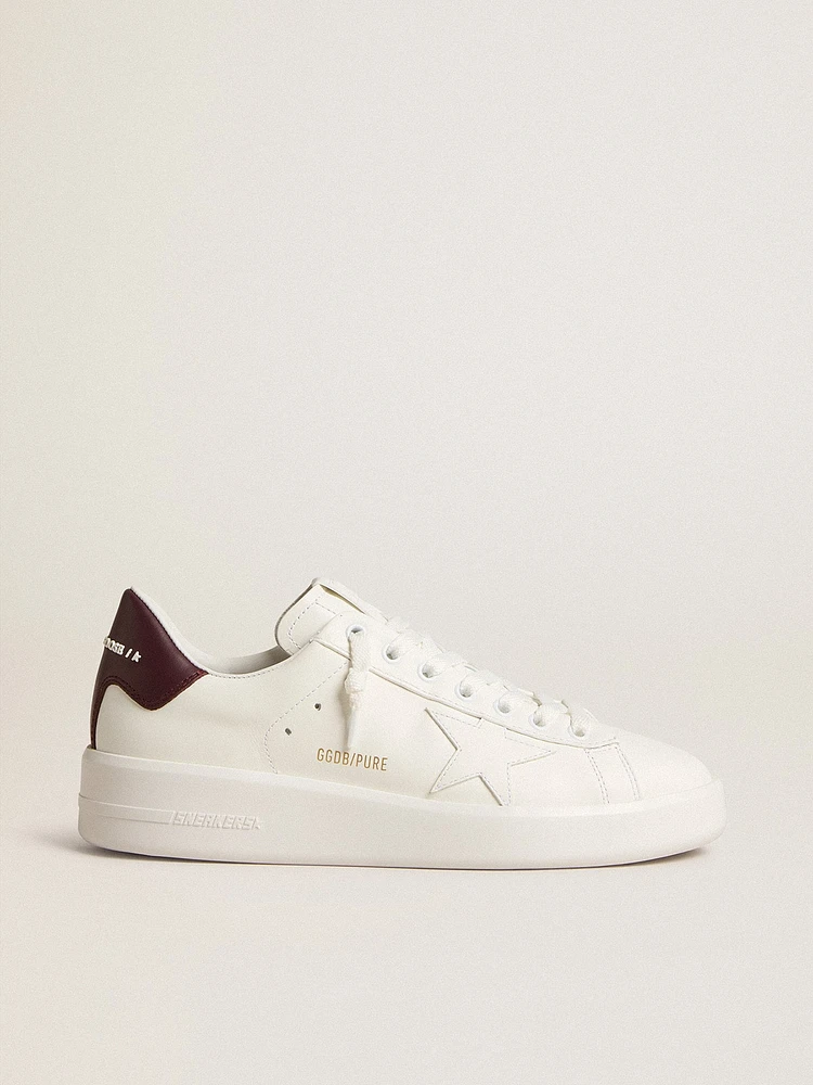 Purestar with white leather star and plum heel tab
