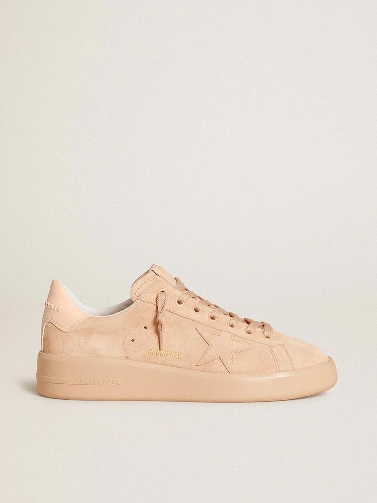 Purestar suede with star and light pink leather heel tab
