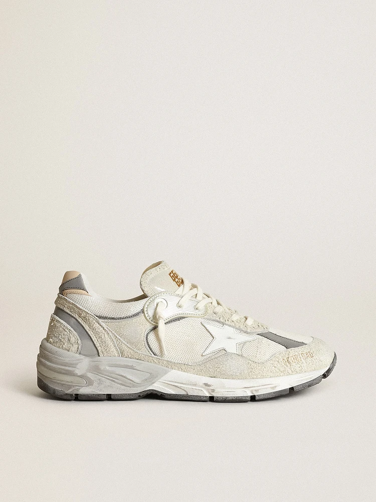 Women's Dad-Star white mesh and suede