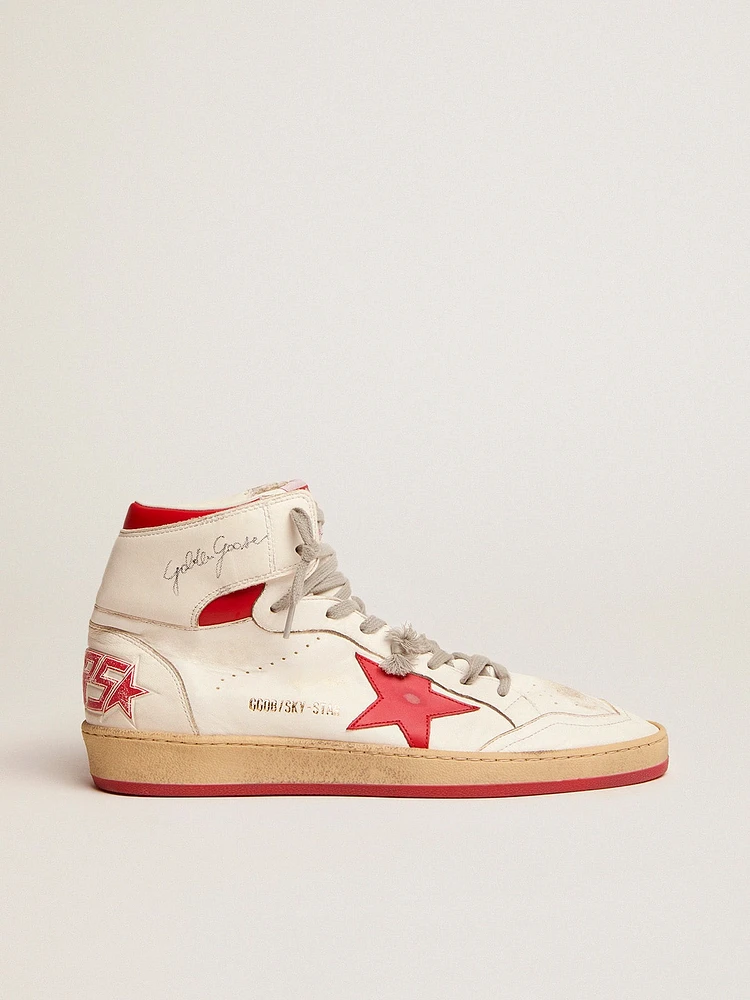Women's Sky-Star white nappa with red star and heel tab