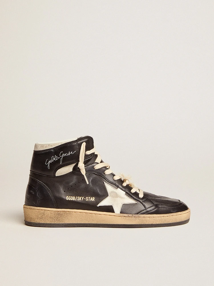 Women's Sky-Star black nappa with white star