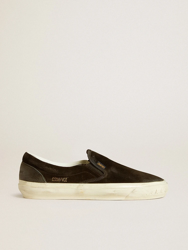 Women's VCE Penstar black suede with leather heel tab