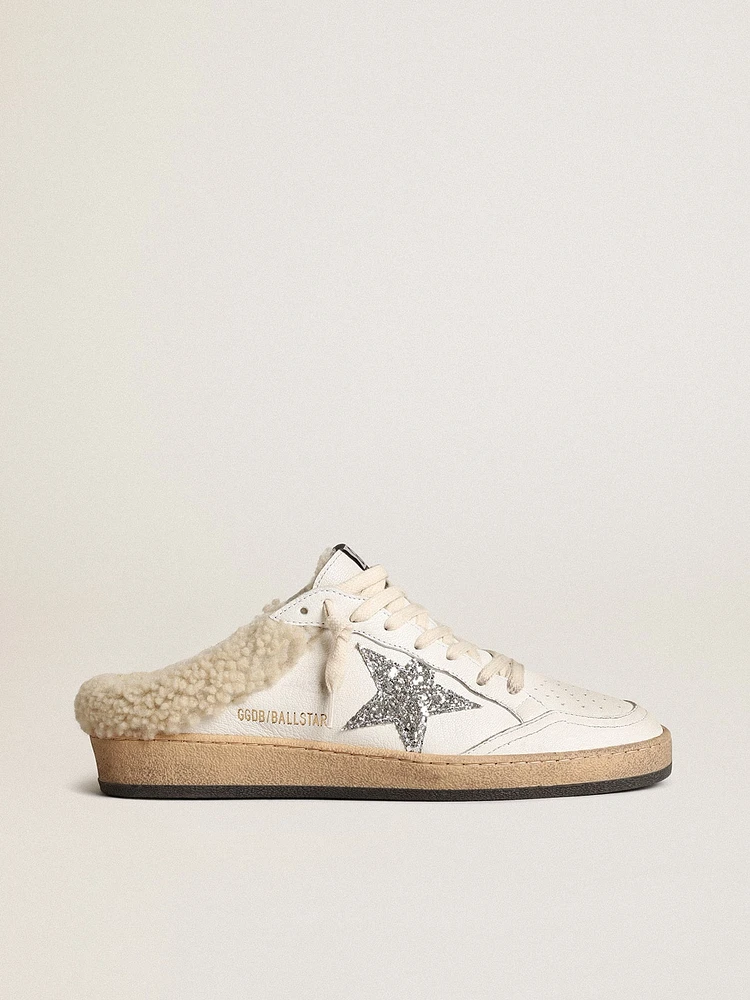 Ball star Sabots with glitter and shearling lining