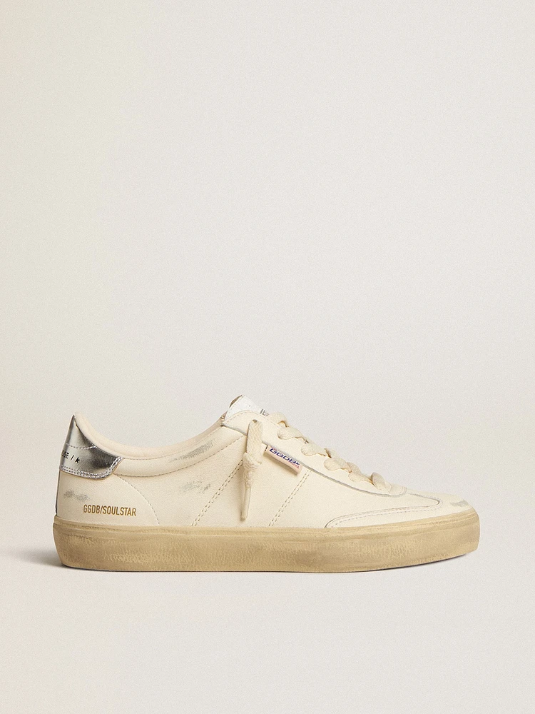 Soul Star white nappa with metallic silver leather heel tab