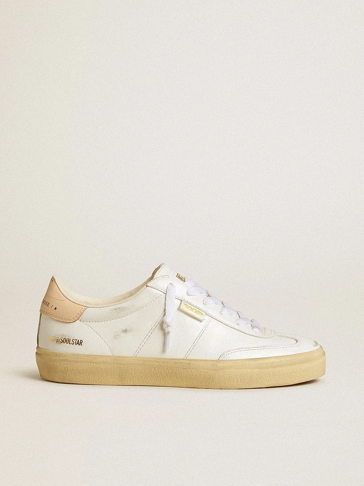 Women's Soul Star white leather with pink heel tab