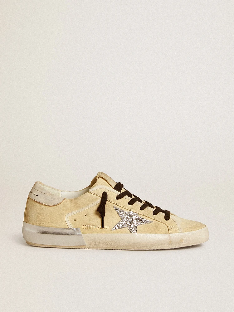 Women's Super-Star LTD suede with glitter star and leather heel tab