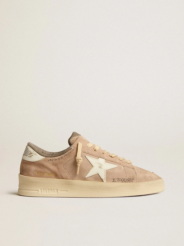 Women's Stardan old rose suede with white leather star and heel tab