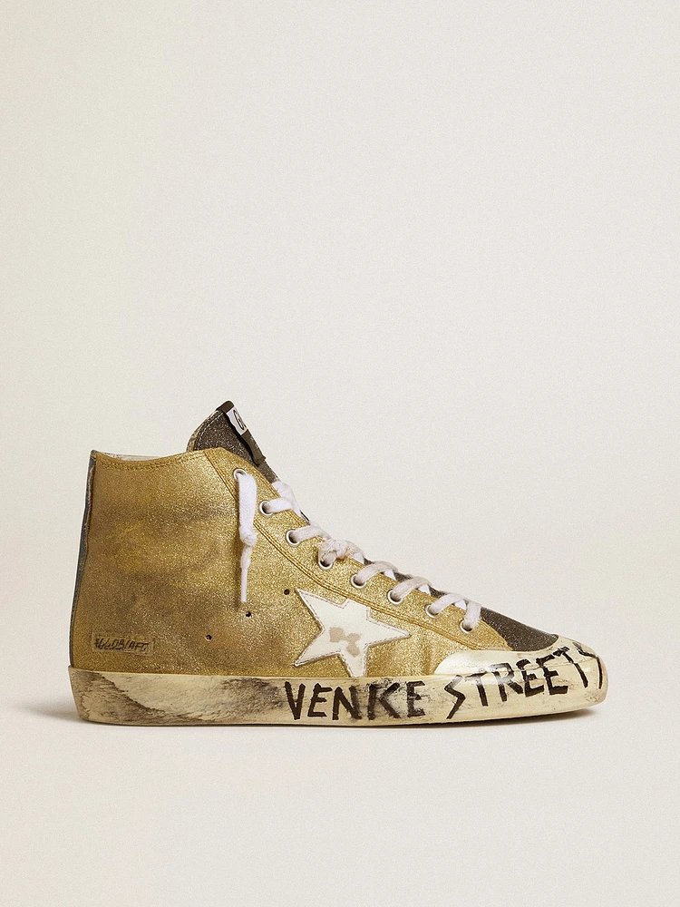 Women’s Francy LAB golden glitter with white leather star