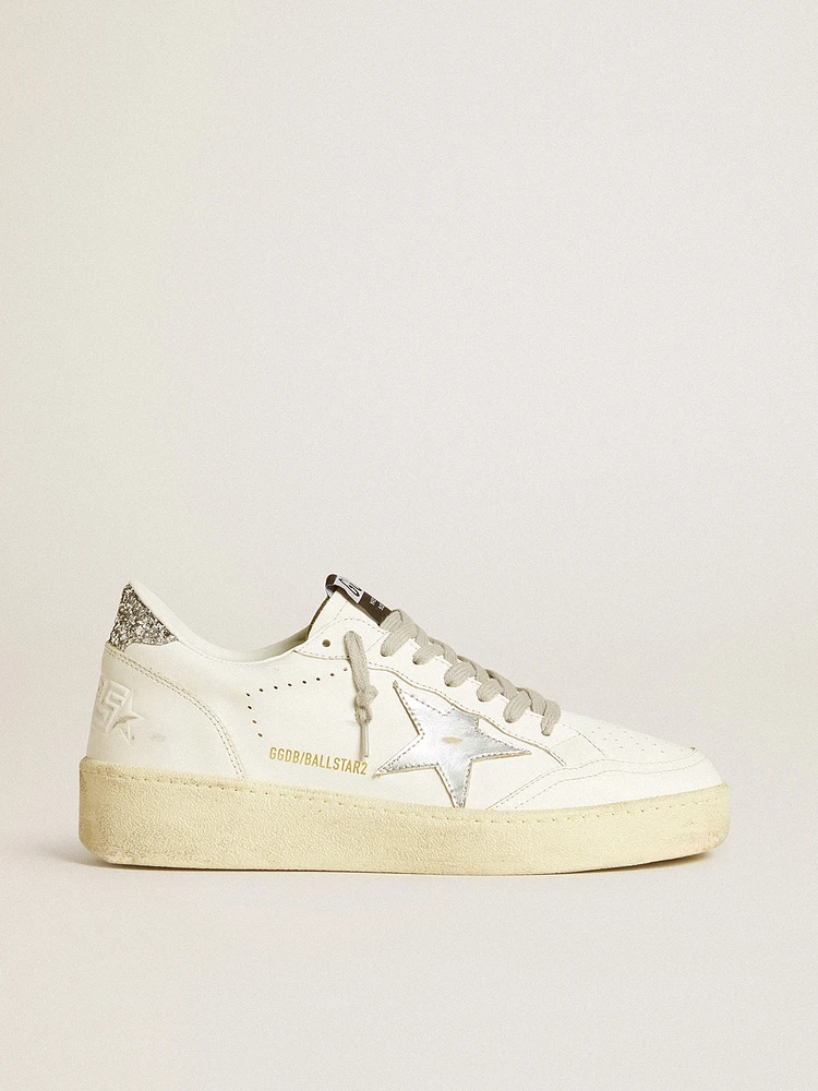 Women's Ball star with silver leather and glitter heel tab