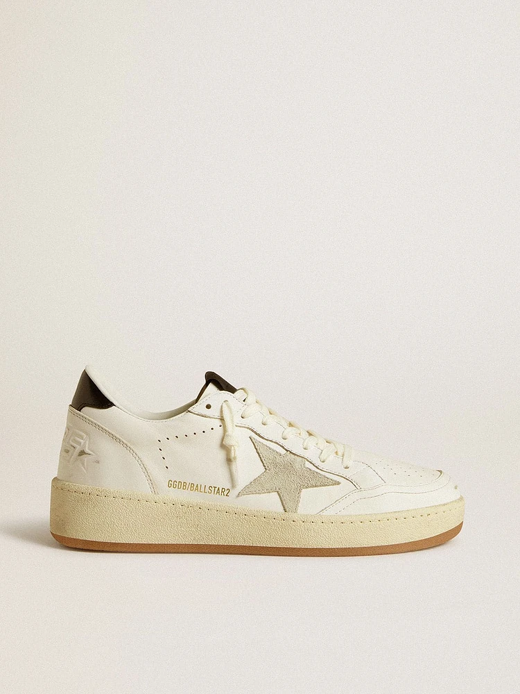 Women's Ball star with ice-gray suede and glossy black leather heel tab
