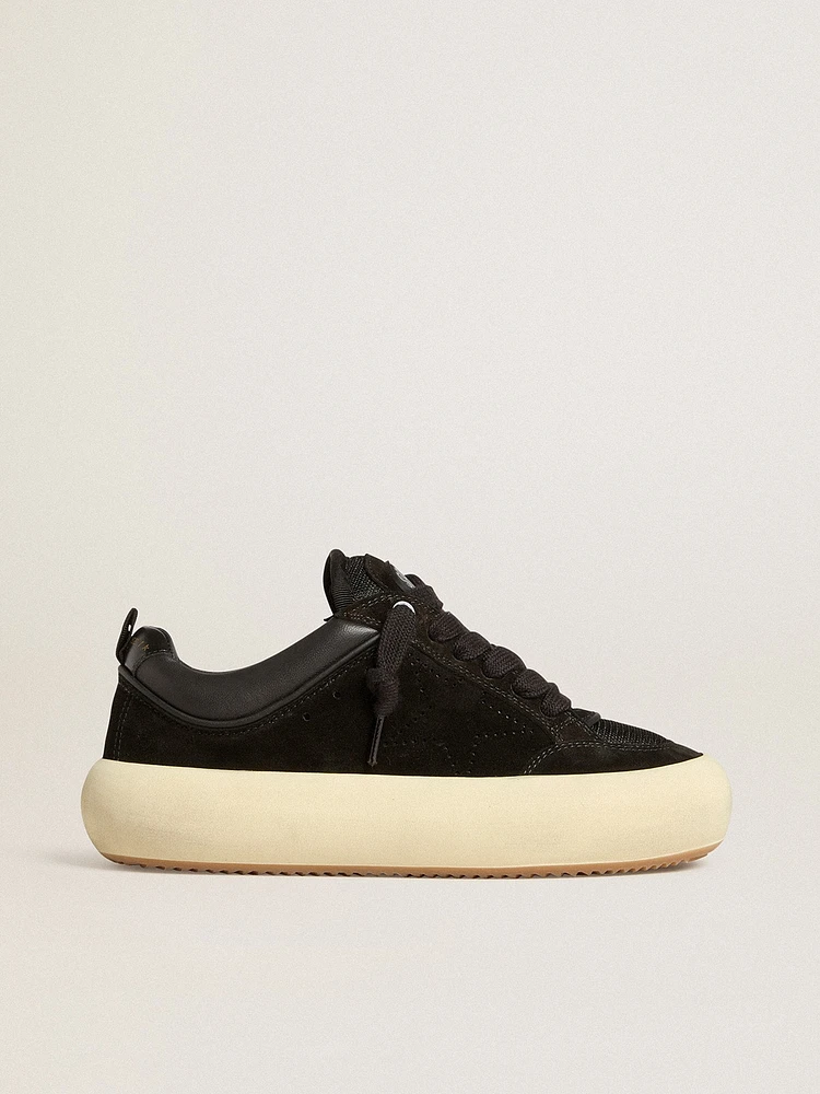 Women's Space-Star Cube black suede with perforated star