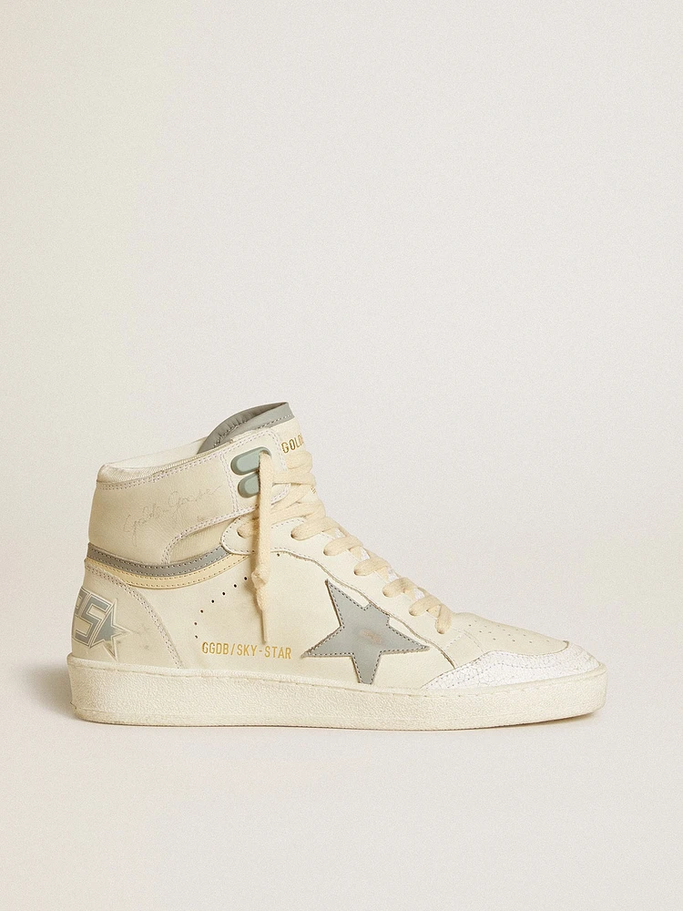 Women's Sky-Star leather with light blue star and white heel tab