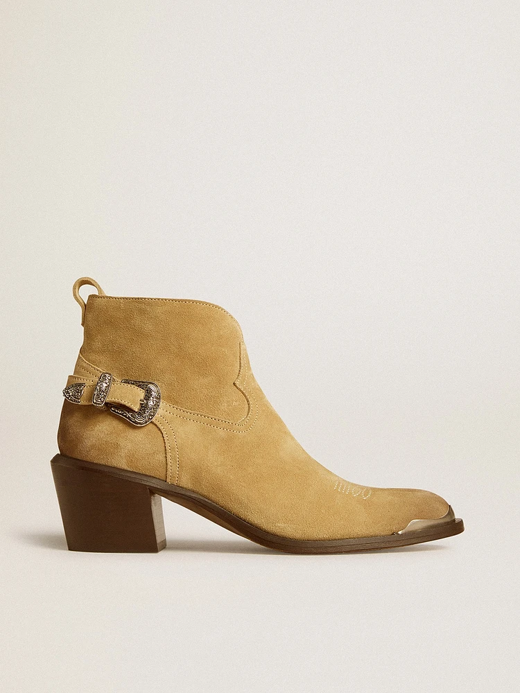 Patty ankle boots sand-colored waxed suede