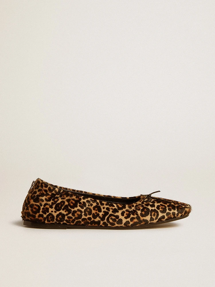 Amy ballet flats beige leopard-print pony skin