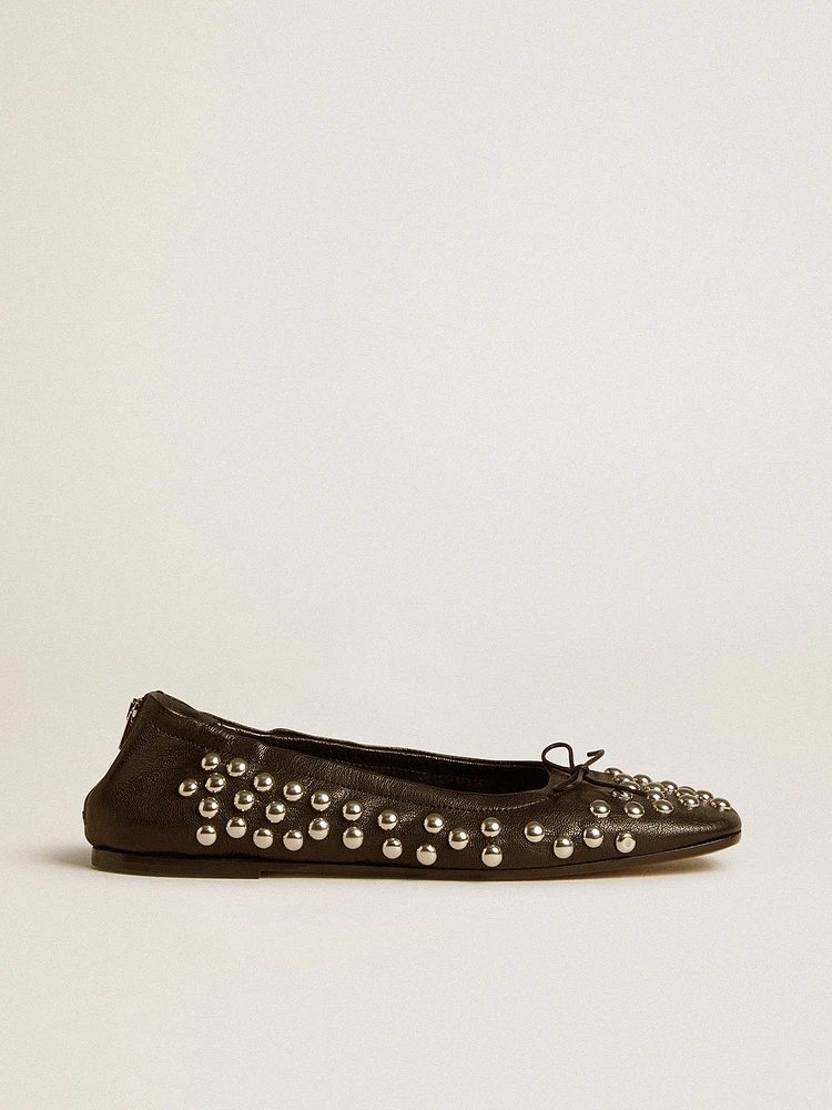 Amy ballet flats nappa leather with silver colored studs