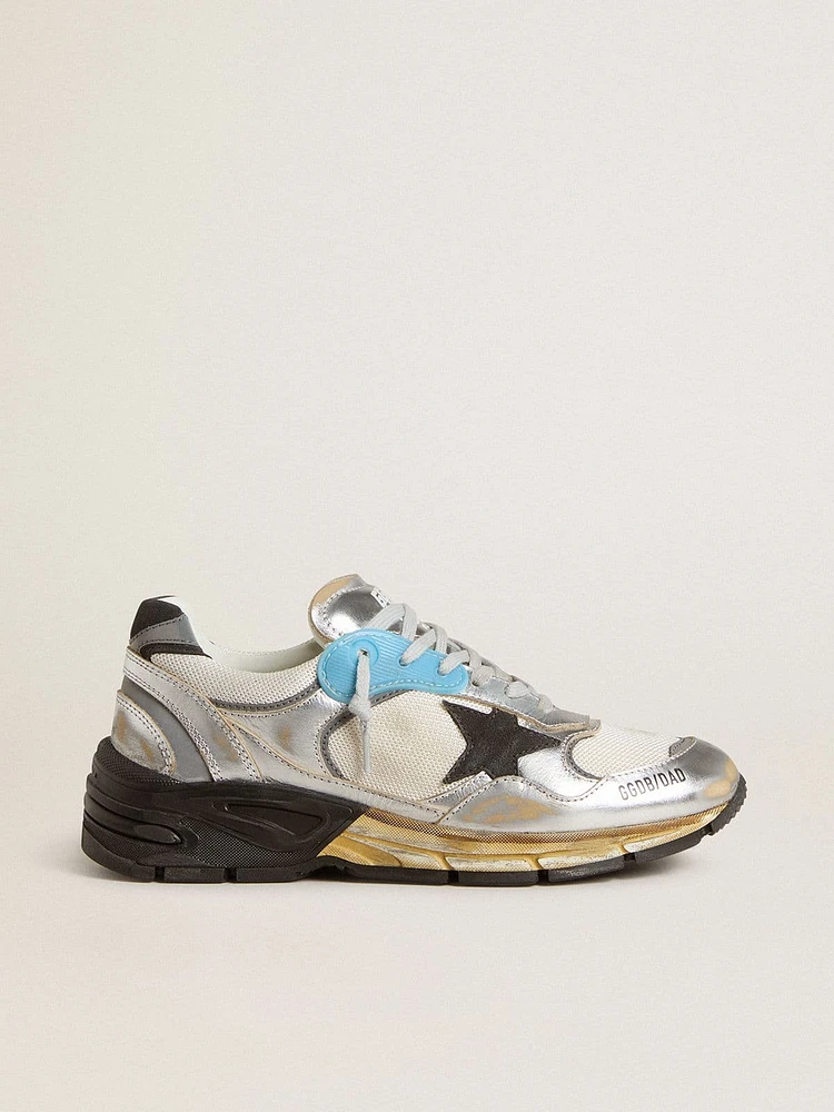 Women's Dad-Star mesh and silver foiled leather with black suede star