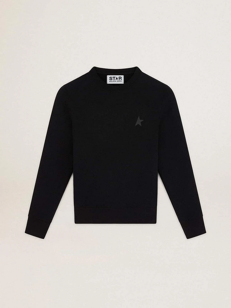 Black Athena star Collection sweatshirt with tone-on-tone on the front