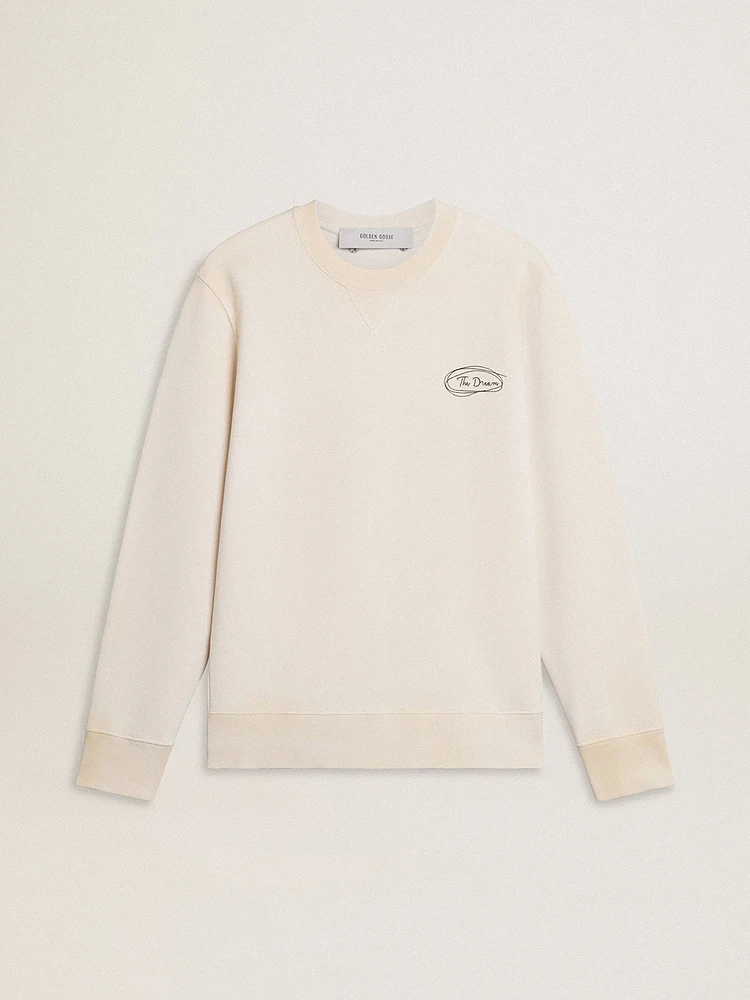 Women's sweatshirt worn white with print