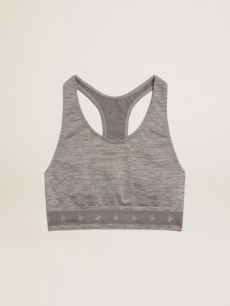 Gray melange athletic top