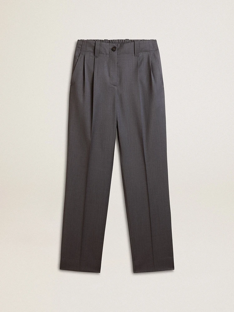 Women's loose pants baby blue wool