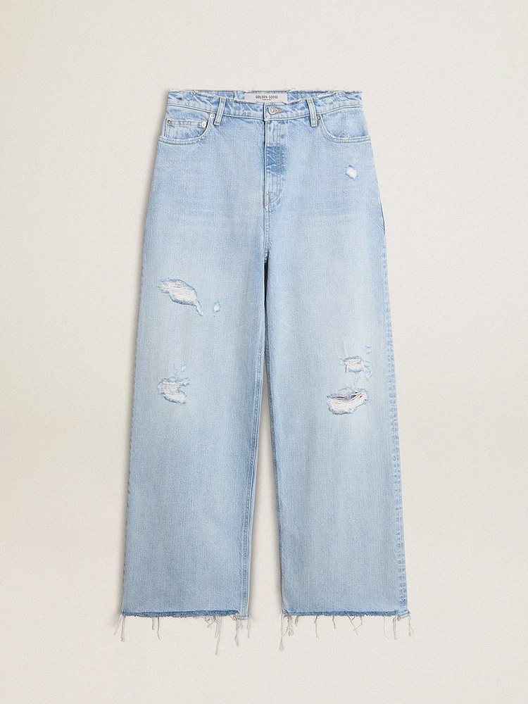 Women’s pants lived-in effect denim
