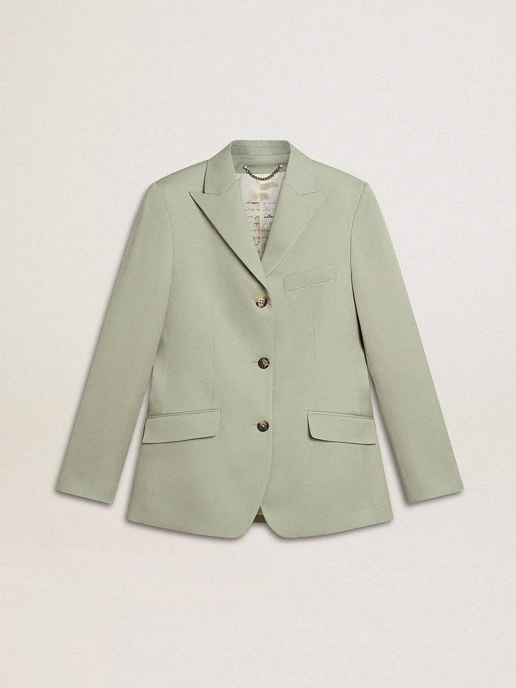 Women's blazer jacket sage-green wool