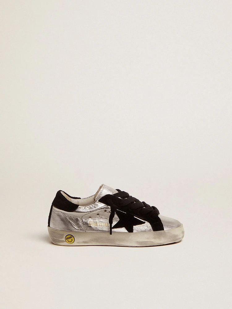 Super-Star sneakers silver leather with suede inserts