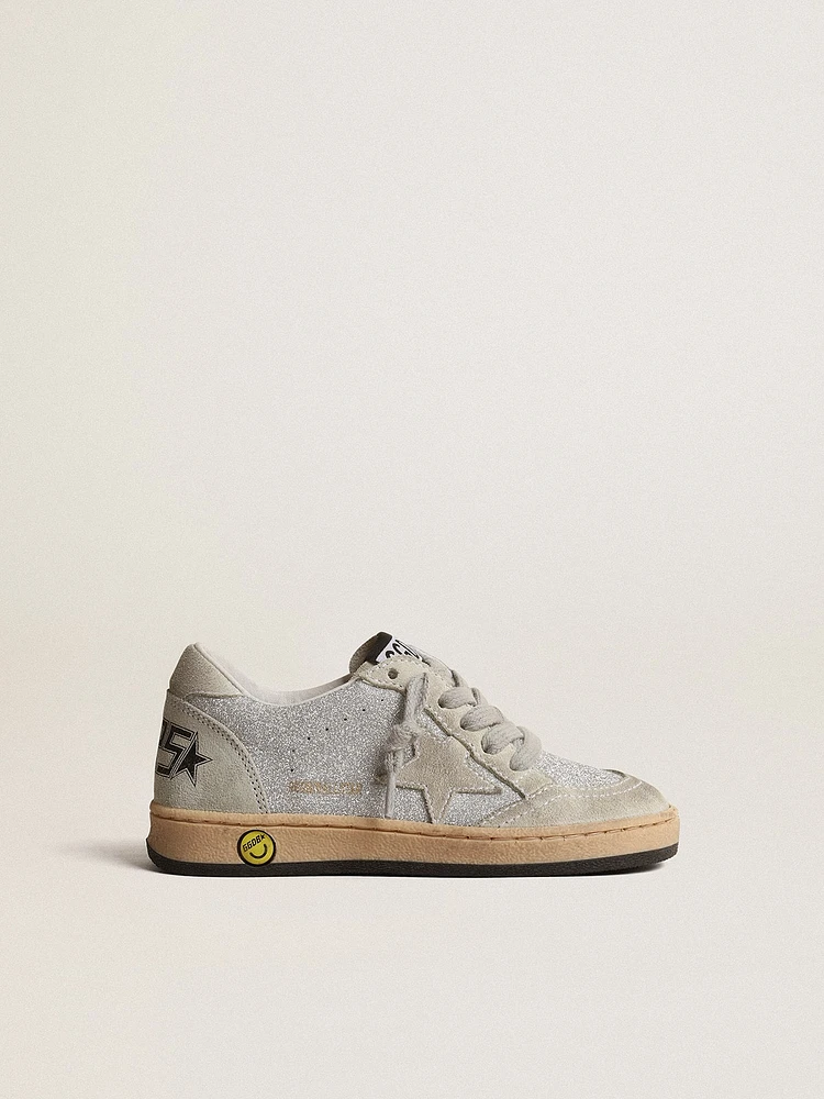 Ball Star Young glitter with ice-gray suede inserts