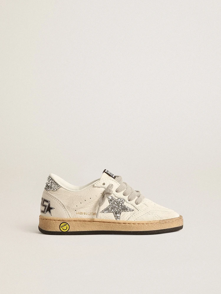 Young Ball star nappa with silver glitter and heel tab