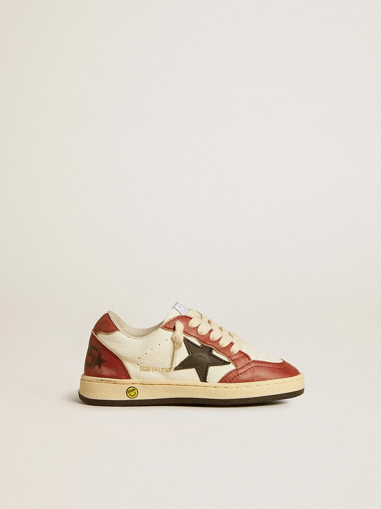 Ball star Young nappa with black and red leather inserts
