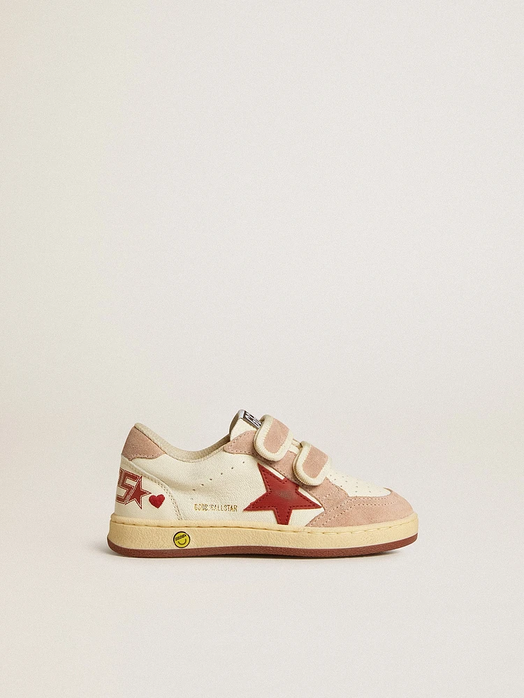 Ball star Young nappa with and pink suede heel tab