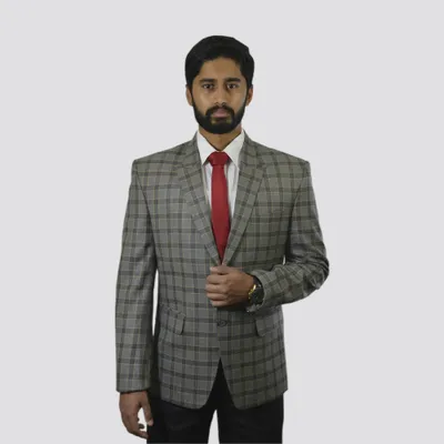 Beige Plaid Blazer