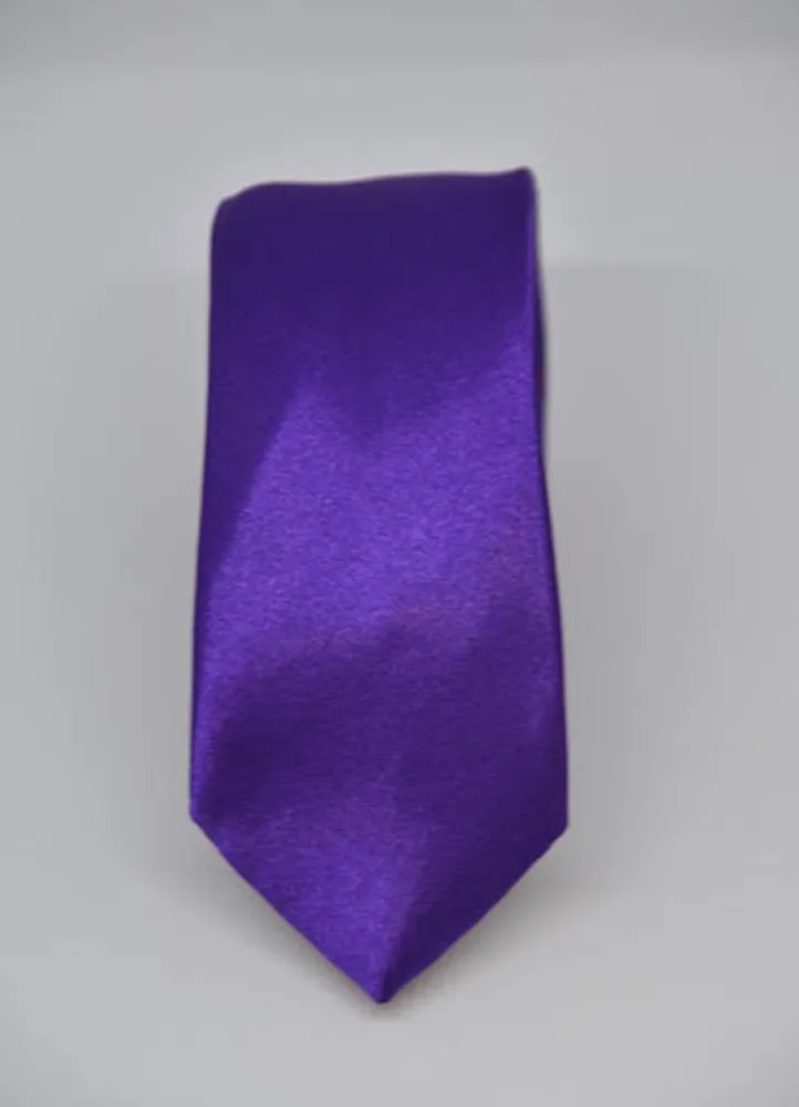 SMT-07 SOLID DARK PURPLE SKINNY TIE FOR MEN