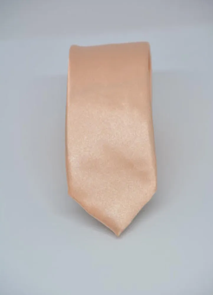 SMT-09 SOLID PEACH SKINNY TIE FOR MEN