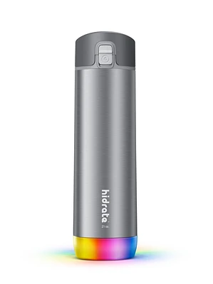 HidrateSpark PRO STEEL - 621 ml Smart Water Bottle + Bonus Straw Lid