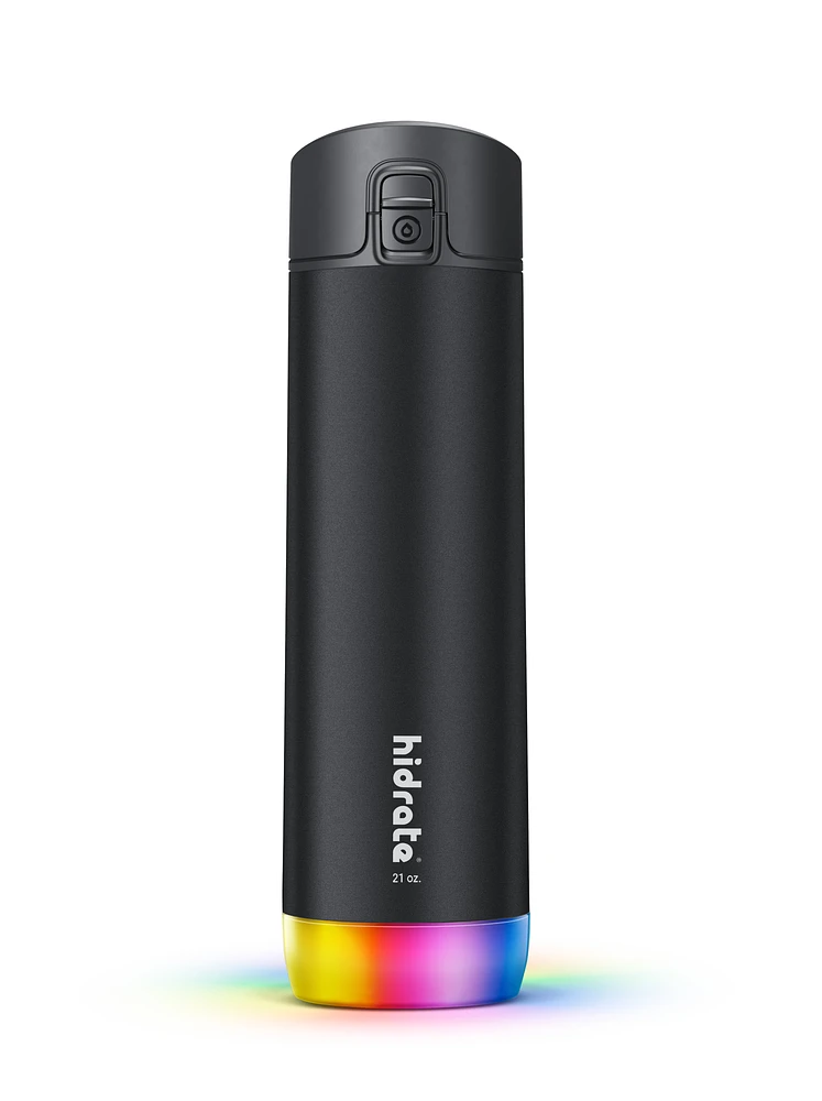 HidrateSpark PRO STEEL - 621 ml Smart Water Bottle + Bonus Straw Lid