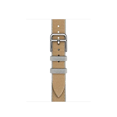 Apple Watch Hermès - 42mm Kraft/Bleu Glacier Twill Jump Attelage Single Tour